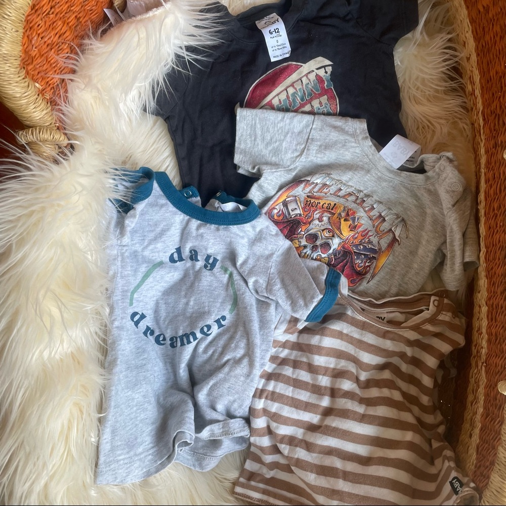 4 shirt band tee baby neutral bundle